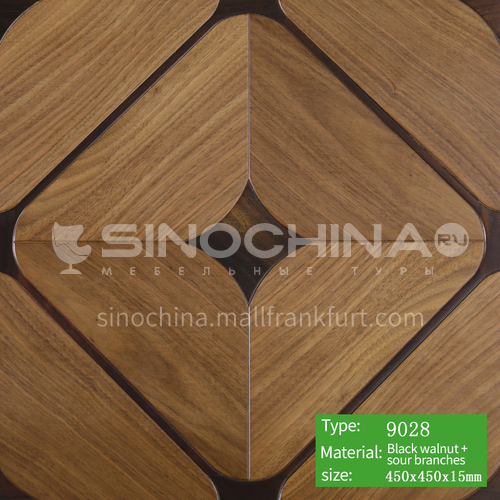 15mm multi-layer solid wood art parquet floor 9028